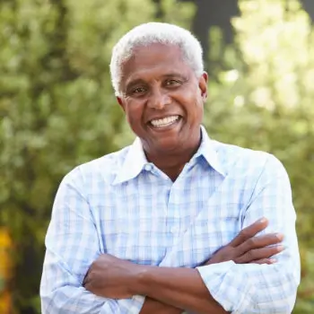 Smiling senior African American men