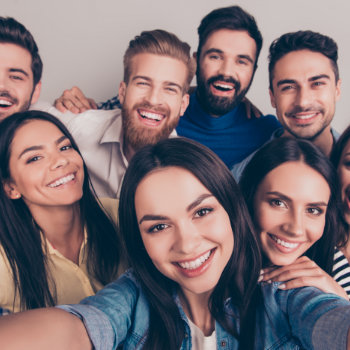 group of friends having a great time together