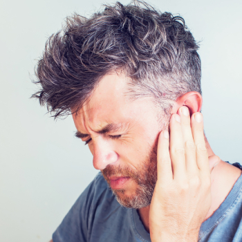 man with earache