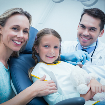 examining teeth, in the dentists chair