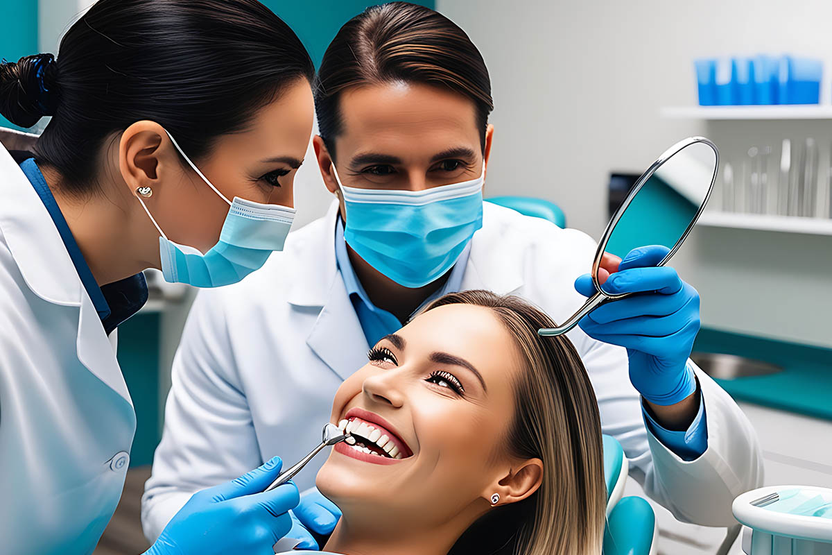 Emergency Dental Care 2 Dentist checking a patient's teeth