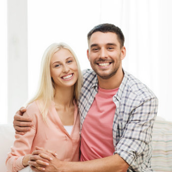 smiling adult couple in love