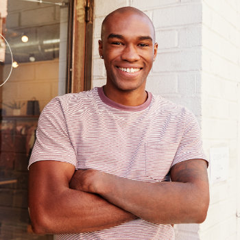 Young African American man healthy smile Duluth Dental Studio