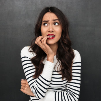 Worried woman with dental anxiety