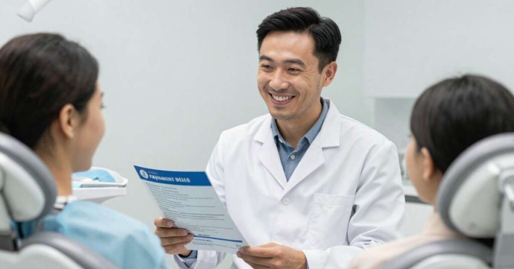 Dentist discussing treatment plan